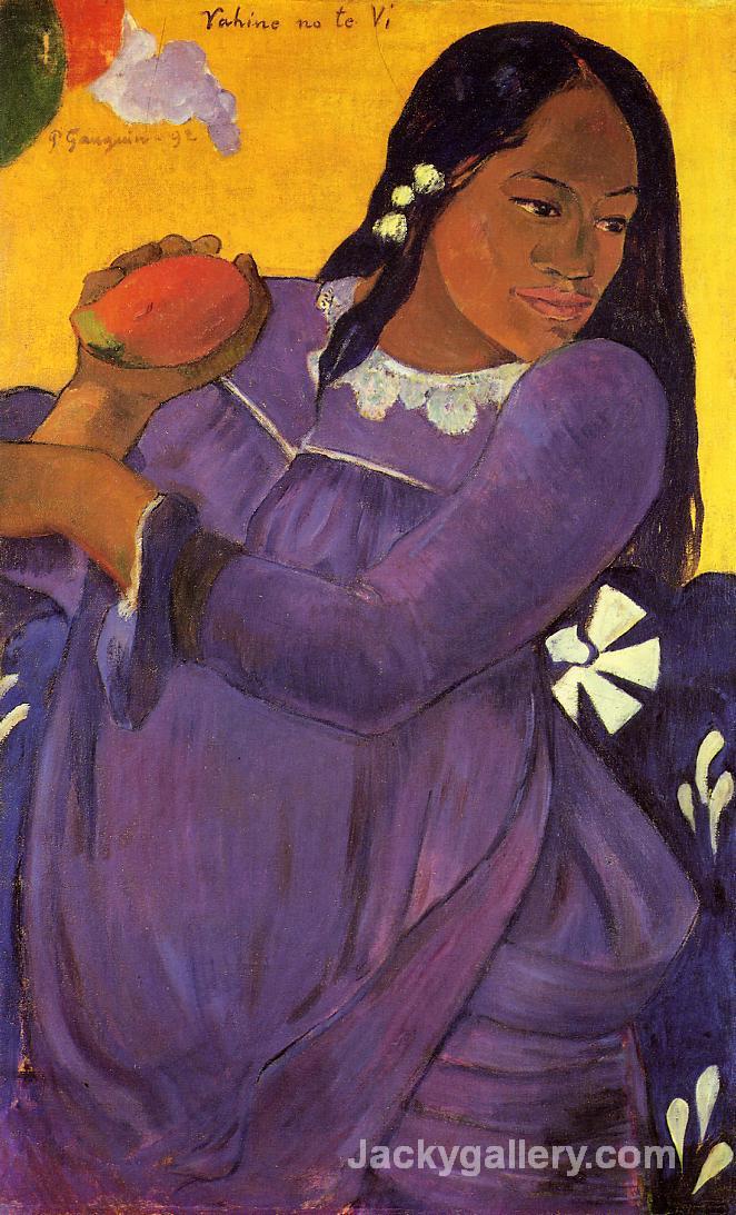 Woman with a Mango by Paul Gauguin paintings reproduction